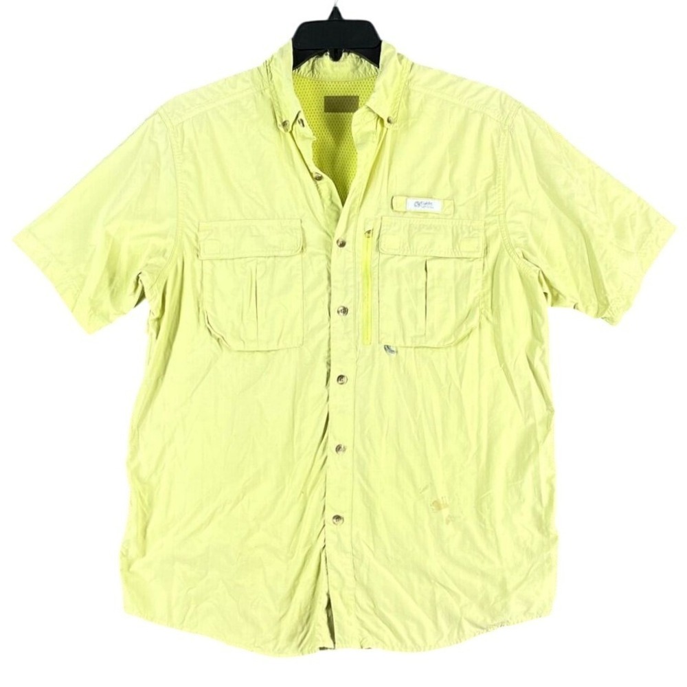 Gander Mountain Shirt‎ Mens Medium Yellow Guide Series Fishing VentedOutdoor
